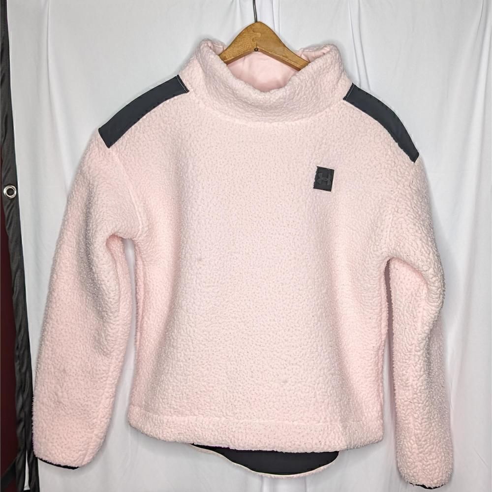 Under Armour Sherpa Mock Neck Fleece Long Sleeve Jacket Light Pink Size XS